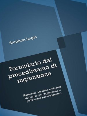 cover image of Formulario del procedimento di ingiunzione
